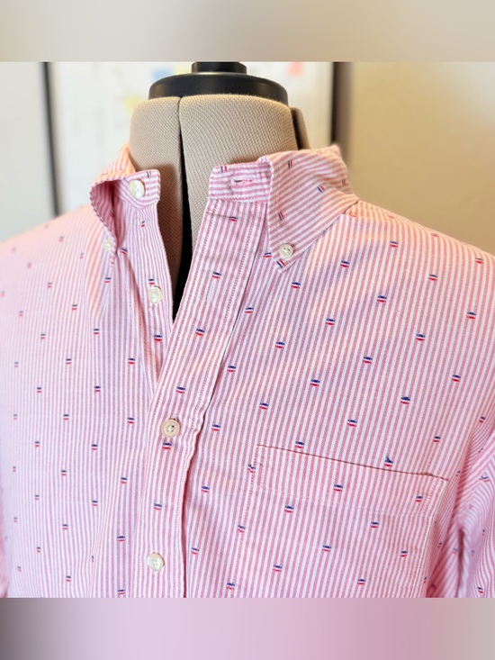 Brooks Brothers Other - Brooks Brothers Men's L Pink White Stripe Embroidered Button-Down Shirt